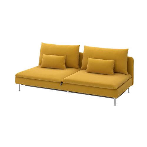 IKEA - SÖDERHAMN, 3-seat sofa-bed, kelinge dark yellow