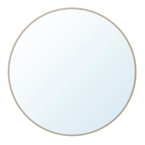 IKEA - KVALMSÖ, round mirror, beige, 90 cm