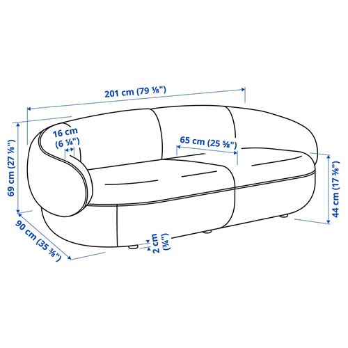 IKEA - LILLESATER, 3'lü kanepe, Axvall kırık beyaz