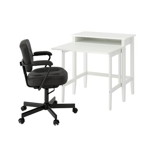 IKEA - GULLABERG/ALEFJALL, gateleg desk and chair, white/black