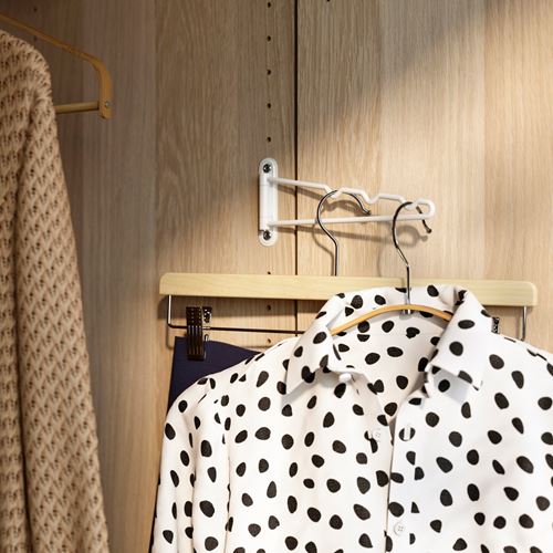 IKEA - KOMPLEMENT, pull-out multi-use hanger, white, 20x8 cm