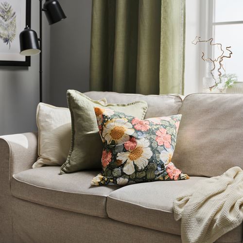 IKEA - ARENBOK, cushion cover, multicolor-floral pattern, 50x50 cm