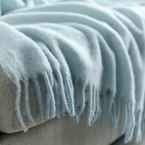 IKEA - KLIPPOXEL, throw, light blue, 130x170 cm