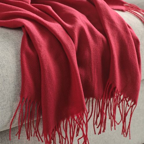 IKEA - KONVALJBUSKE, throw, red, 130x170 cm