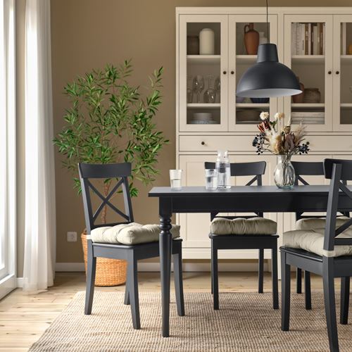 IKEA - MALINDA, chair pad, grey/beige, 40x38x7 cm