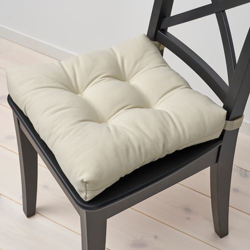 IKEA - MALINDA, chair pad, grey/beige, 40x38x7 cm