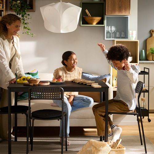 IKEA - SANDSBERG, kitchen table, black, seats 4