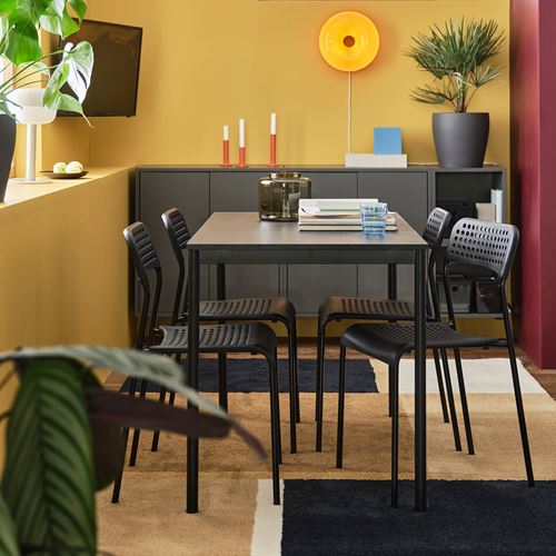 IKEA - SANDSBERG, kitchen table, black, seats 4