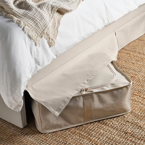 IKEA - RAMNEFJALL, double bed, Idekulla beige, 140x200 cm