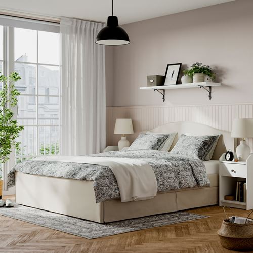 IKEA - RAMNEFJALL, bed cover, Idekulla beige, 140x200 cm