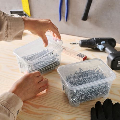 IKEA - SAMLA, box with lid, transparent, 14x18x10 cm/1 l