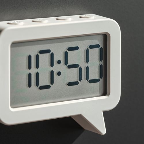 IKEA - LJUNGPIPARE, functional clock, white, 8x7 cm