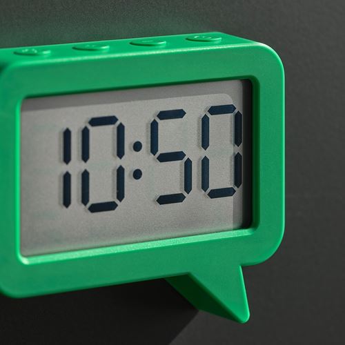 IKEA - LJUNGPIPARE, functional clock, green, 8x7 cm