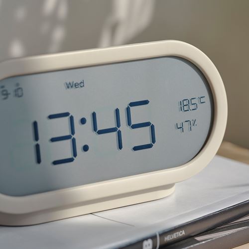 IKEA - RODSTRAFSE, functional clock, beige, 17x8x6 cm
