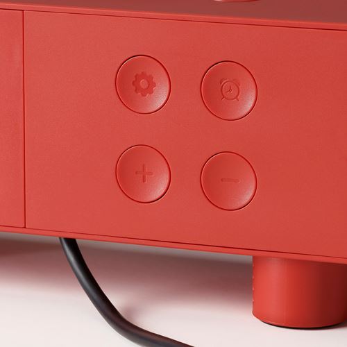 IKEA - KORTLINJE, functional clock, red, 18x6x7 cm