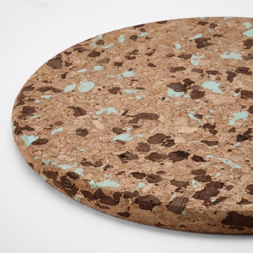 IKEA - HEAT, pot stand, mushroom pattern-light turquoise, 19 cm