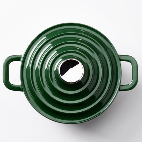 IKEA - VARDAGEN, cookware with lid, enameled cast iron-dark green, 3 l