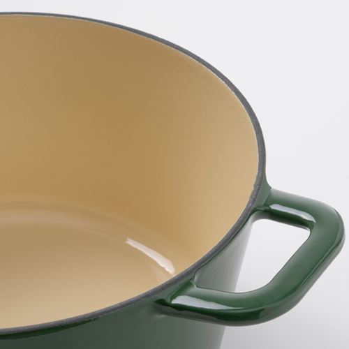 IKEA - VARDAGEN, cookware with lid, enameled cast iron-dark green, 3 l