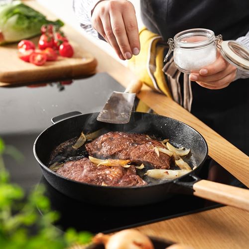 IKEA - VARDAGEN, frying pan, cast iron-beech, 26 cm