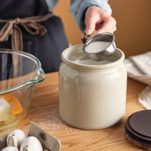 IKEA - BRUGDHAJ, stoneware jar, beige, 1,9 l