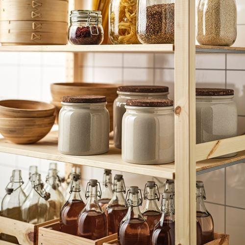 IKEA - BRUGDHAJ, stoneware jar, beige, 1,9 l