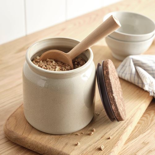 IKEA - BRUGDHAJ, stoneware jar, beige, 1,9 l