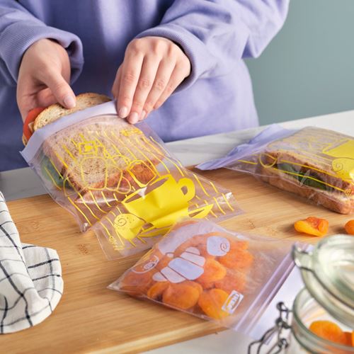 IKEA - ISTAD, resealable bag, lilac-yellow, 0,3 and 0,8 l