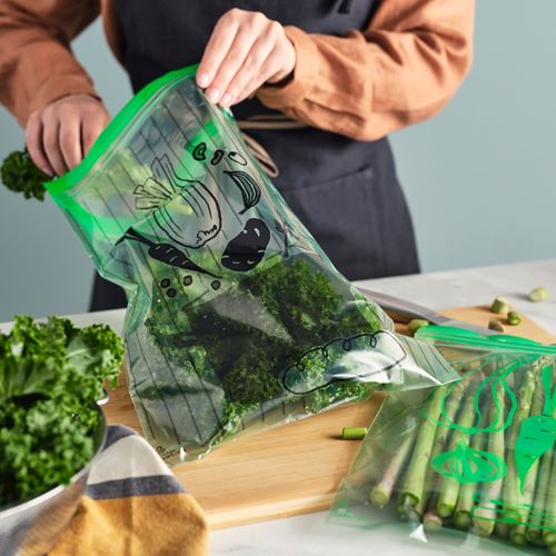 IKEA - ISTAD, resealable bag, black/green, 4,0 and 6,0 l