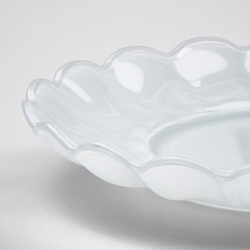 IKEA - SMANACKROS, candle dish, white, 14 cm