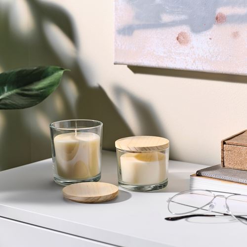 IKEA - LOTSFAGEL, lid for scented candle, pine, 8 cm