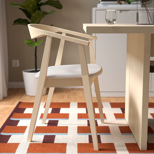 IKEA - STOCKHOLM, upholstered wooden chair, birch-Tresund beige