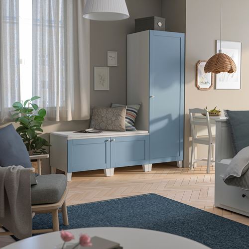 IKEA - PLATSA/SANNIDAL, PLATSA gardırop, beyaz-mavi, 180x57x191 cm
