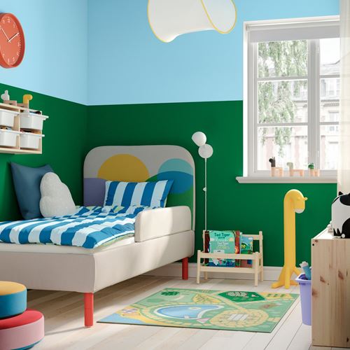 IKEA - GRYSNA, çocuk karyola kılıfı, Vissle bej-çok renkli, 90x200 cm