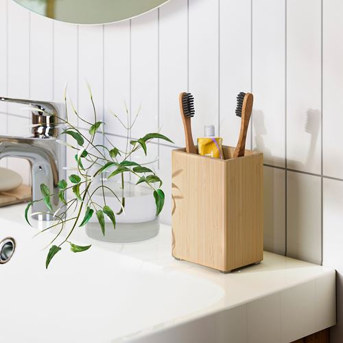 IKEA - STEGESUND, diş fırçalık, açık bambu, 12 cm