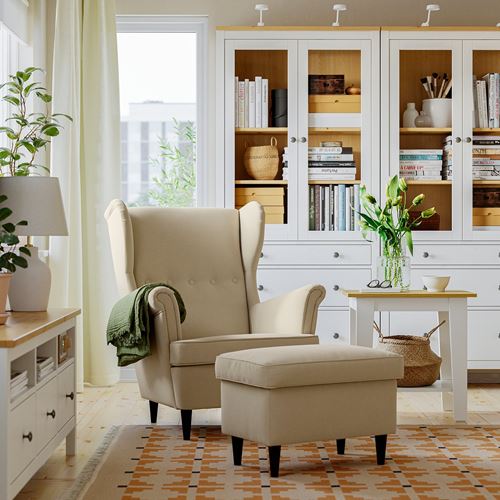 IKEA - STRANDMON, storage puff, Tommaboda deep beige