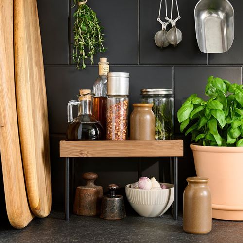 IKEA - NALBLECKA, tezgah üstü düzenleyici, metal-bambu, 23x13x15 cm