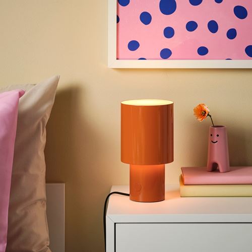IKEA - SPETSBOJ, masa lambası, turuncu, 22 cm