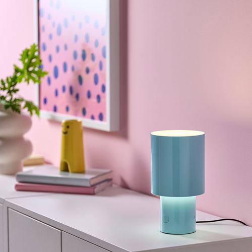 IKEA - SPETSBOJ, masa lambası, açık mavi, 22 cm