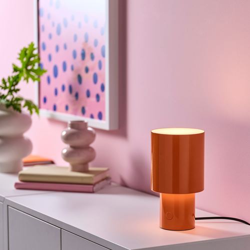 IKEA - SPETSBOJ, masa lambası, turuncu, 22 cm