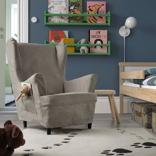 IKEA - STRANDMON, çocuk koltuğu kılıfı, Tibbleby koyu bej