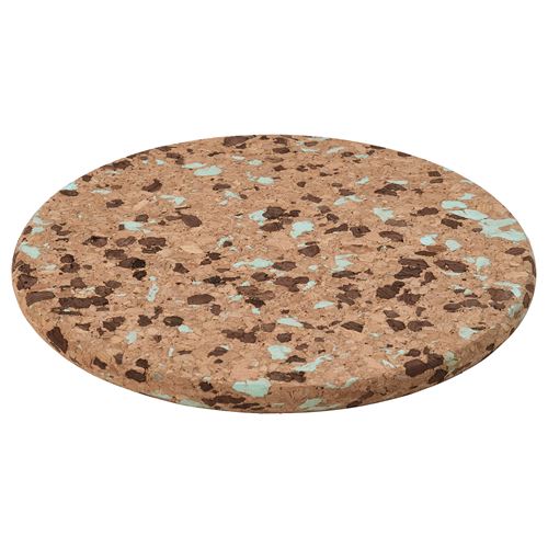 IKEA - HEAT, pot stand, mushroom pattern-light turquoise, 19 cm