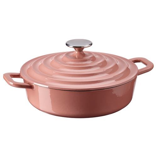 IKEA - VARDAGEN, cookware with lid, enameled cast iron-light pink, 2.5 l