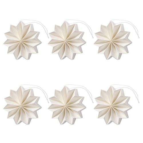 IKEA - VINTERFINT, tree ornament, off white, 6 pack