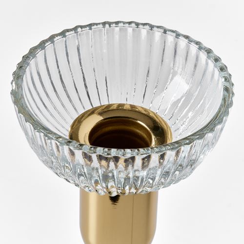 IKEA - KUNGSTARNA, şamdan, altın rengi, 19 cm