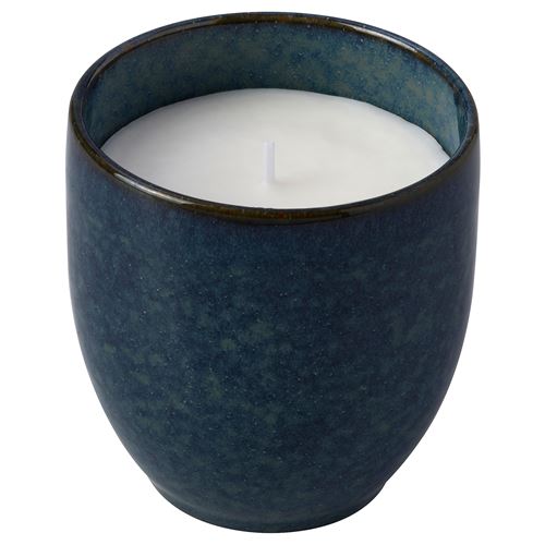 IKEA - PARLHÖNA, scented candle in pot, blue, 40 hr