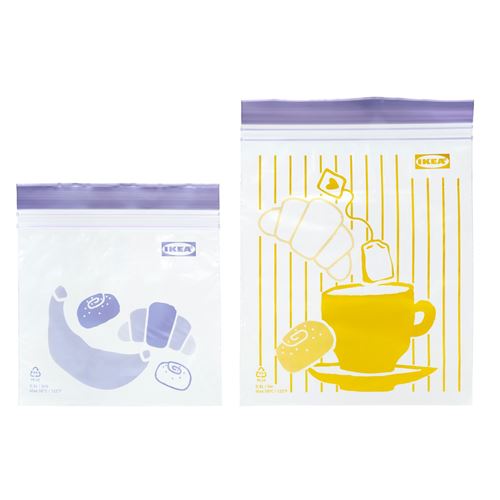 IKEA - ISTAD, resealable bag, lilac-yellow, 0,3 and 0,8 l