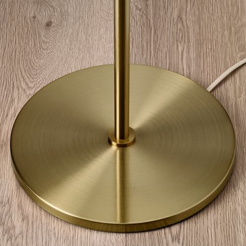 IKEA - AKTERSPRING, yer lambası, opal beyaz cam-pirinç, 162 cm