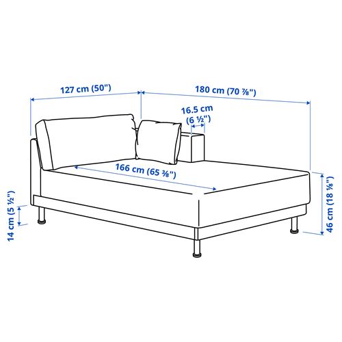 IKEA - UPPAKRA, uzanma koltuğu, Axvall koyu gri-mavi