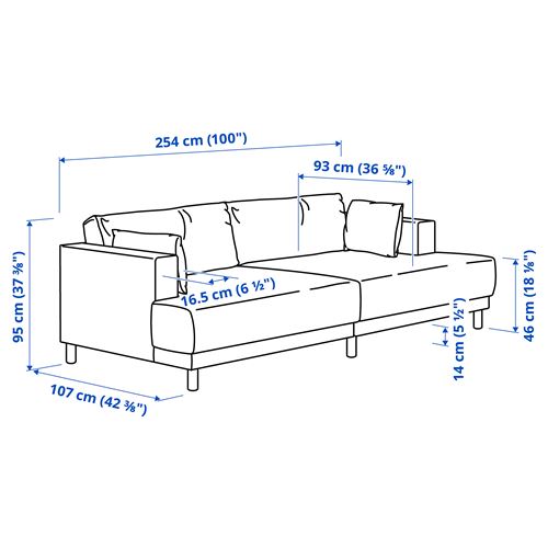 IKEA - UPPAKRA, 3-seat sofa, Johanneshov dark grey