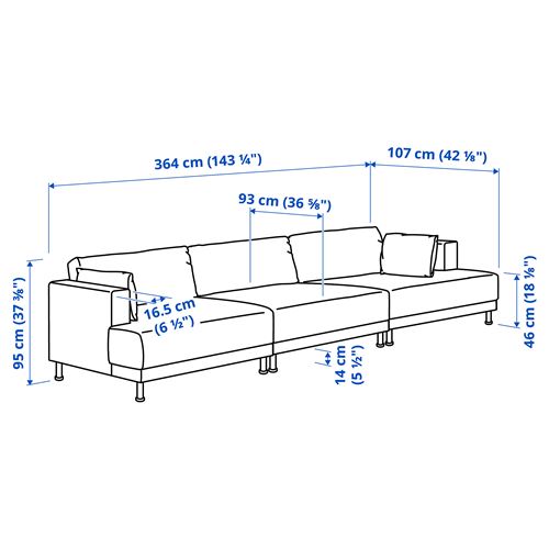 IKEA - UPPAKRA, 4,5-seat sofa, Axvall off-white